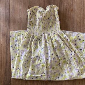 H&M Strapless Floral Dress - Yellow and Purple